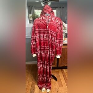 Pajamas Winter One Piece Fleece Snow Print Adult Pajamas❄️❄️